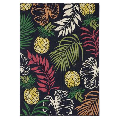 Harlowe Tropical Botanical Navy/ Multi Area Rug