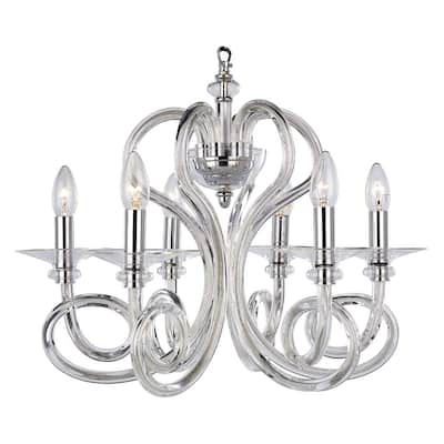 Metropolitan 6 Light 21.25" Width 1 Tier Candle Style Chandelier from