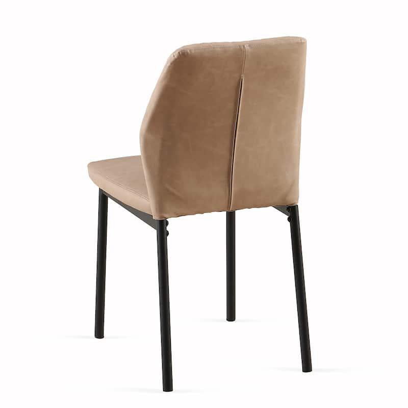 4PCS PU Metal Armless Dining Chair