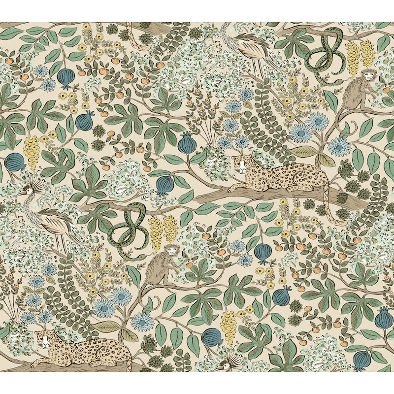 Rifle Paper Co. Safari Cream Jungle Toile Premium Peel + Stick Wallpaper