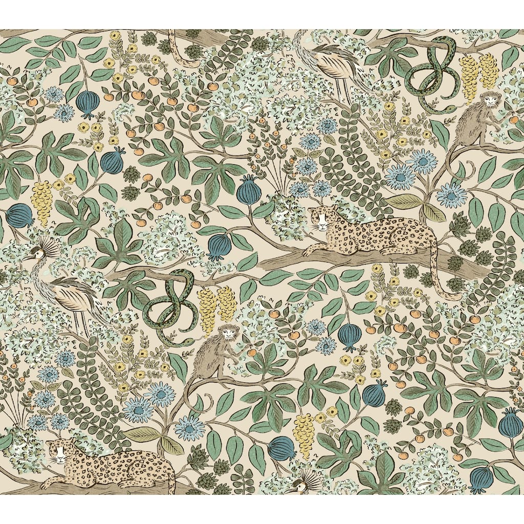 Rifle Paper Co. Safari Cream Jungle Toile Premium Peel + Stick Wallpaper