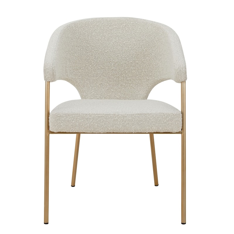 Brass/Gray Fabric Upholstered Metal Frame Dining Chair, Sturdy Dining Chair for Dining Rooms - 21.75