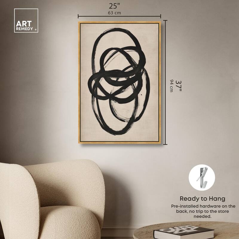 Beige Black I Canvas by Art Remedy