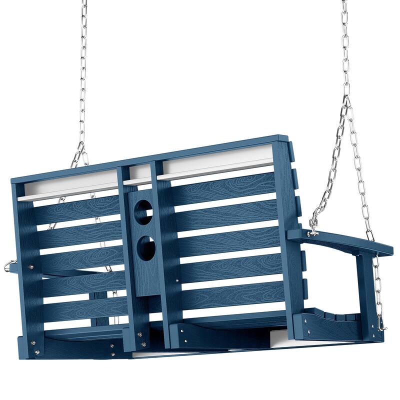 HDPE Plastic Outdoor Porch Swing 2-Person With Chains