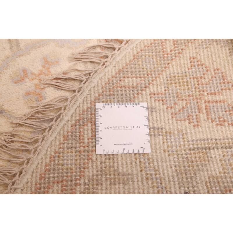 ECARPETGALLERY Hand-knotted Royal Oushak Ivory Wool Rug - 5'0 x 5'0