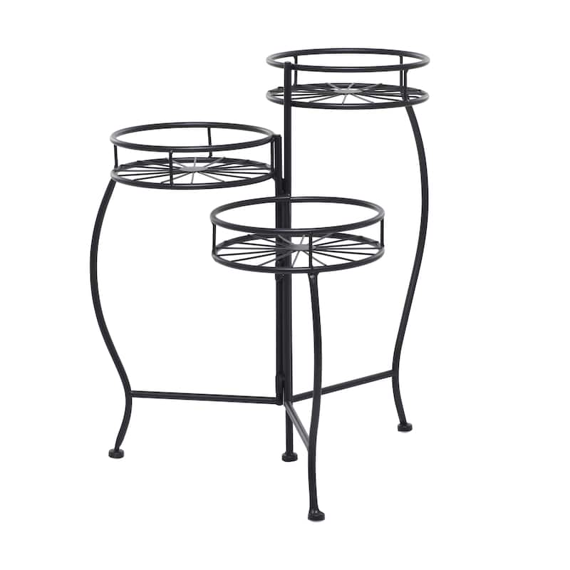 Metal Starburst Indoor Outdoor 3 Tier Indoor Outdoor Plantstand - Black, White, Green, Blue - Roche River Decor