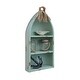 preview thumbnail 5 of 3, Distressed Blue Canoe Hanging Shelf - 16 W x 7 D x 34.2 H