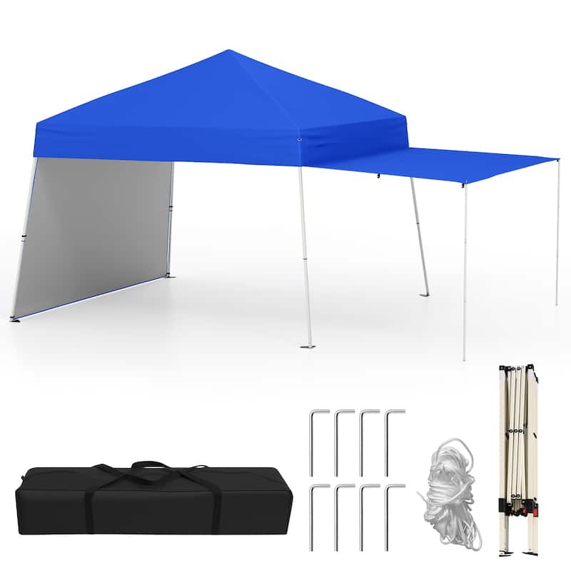 Pop Up Canopy Tent 14x9.2 ft with Sidewalls and Stakes for Outdoor Use - 168” x 110.4” x 99.6”