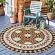preview thumbnail 56 of 79, SAFAVIEH Veranda Eyvor Indoor/ Outdoor Waterproof Patio Backyard Rug 6'7" Round - Brown/Terracotta