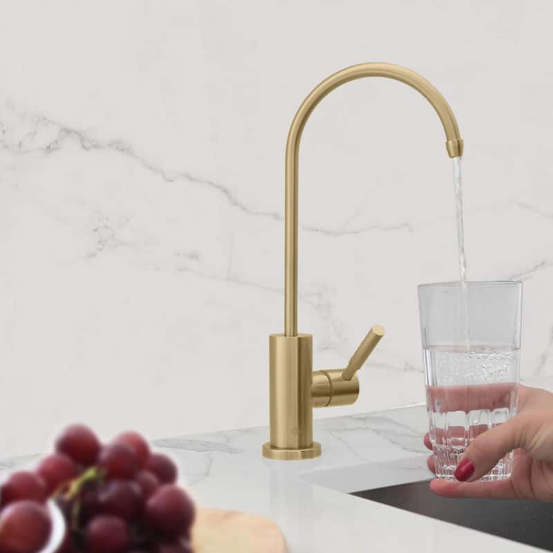 Single Handle Pull Down Kitchen Faucet with Cold Water Tap in Gold