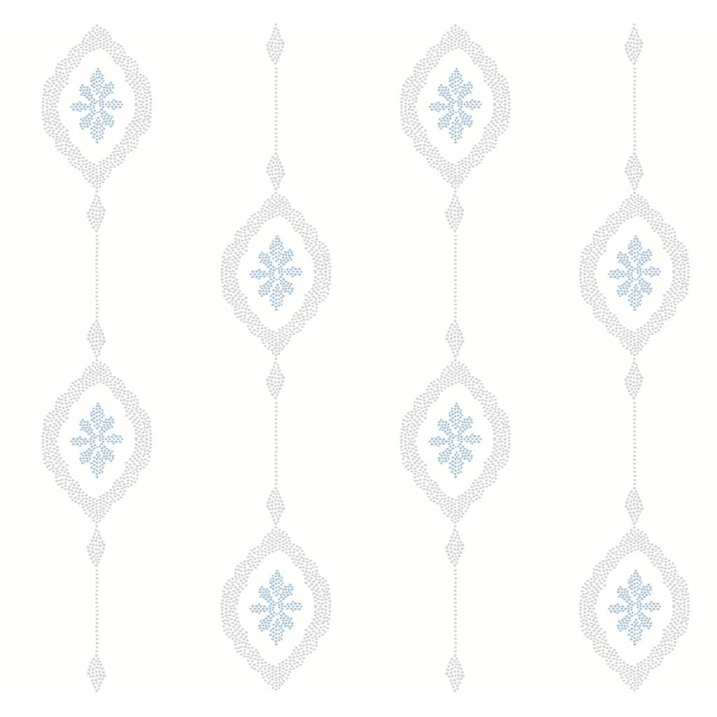 Seabrook Designs Beach House Sand Dollar Stripe Unpasted Wallpaper