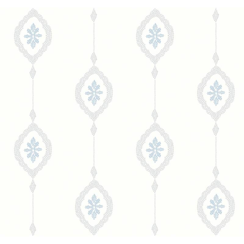 Seabrook Designs Beach House Sand Dollar Stripe Unpasted Wallpaper