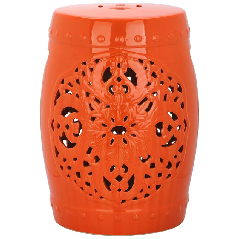 SAFAVIEH Sharareh Antique White Ceramic Decorative Garden Stool