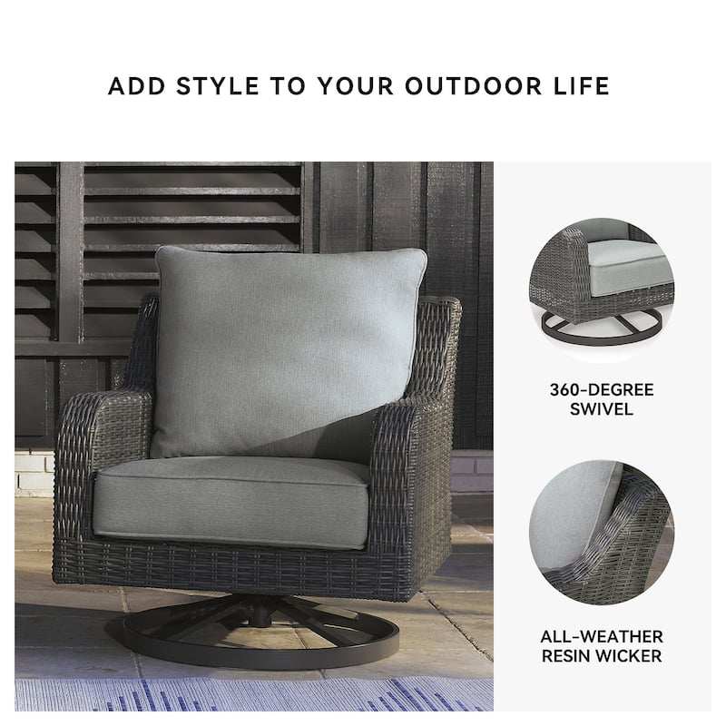 Elite Park Outdoor Swivel Lounge Chair - 32.25" W x 34" D x 33" H