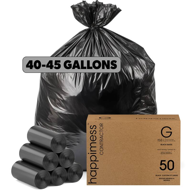 happimess, 42-Gallon 3 Mil Heavy Duty Contractor Trash Bags