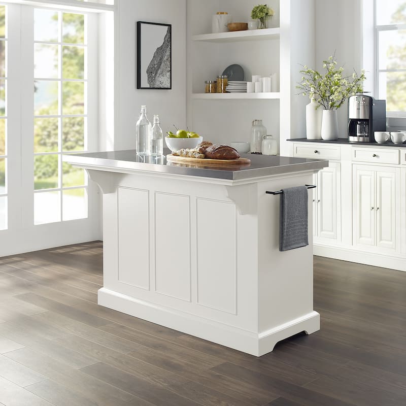 Crosley Julia Stainless Steel Top Kitchen Island - 50 "W x	32 "D x 36 "H