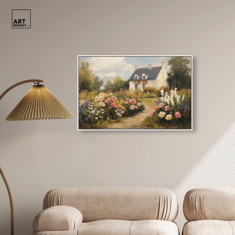 Floral Welcome Canvas by Art Remedy