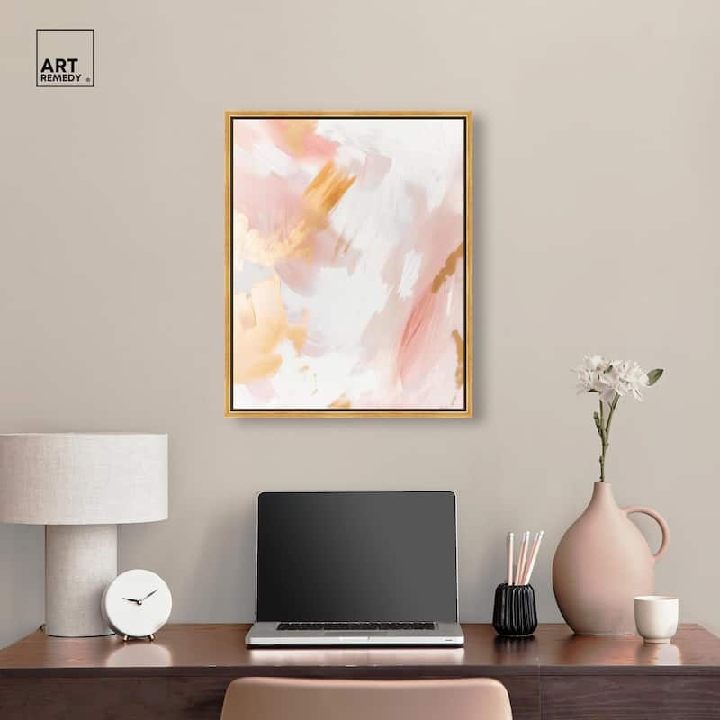 Rose Gold Veil III Canvas by Art Remedy