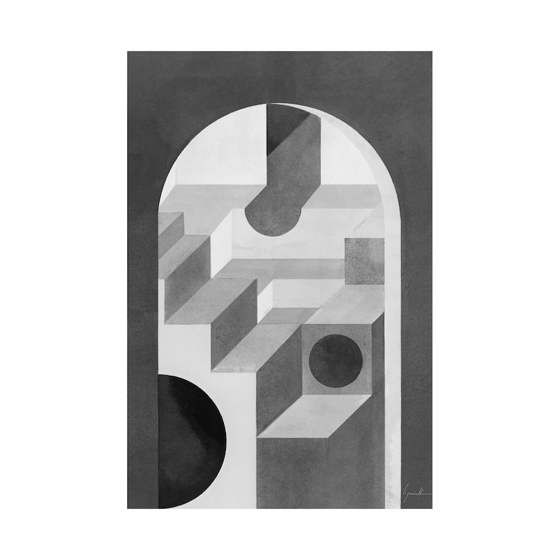 Labyrinth II Gray (40 x 60) Canvas Art Print - Large