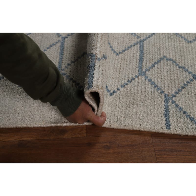 Contemporary Moroccan Oriental Area Rug Handmade Wool Carpet - 5'0" x 7'11"