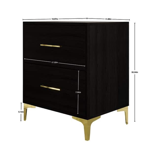 dimension image slide 0 of 3, CraftPorch 3 Piece Bedroom Nightstands Set Velvet Upholstered Bed