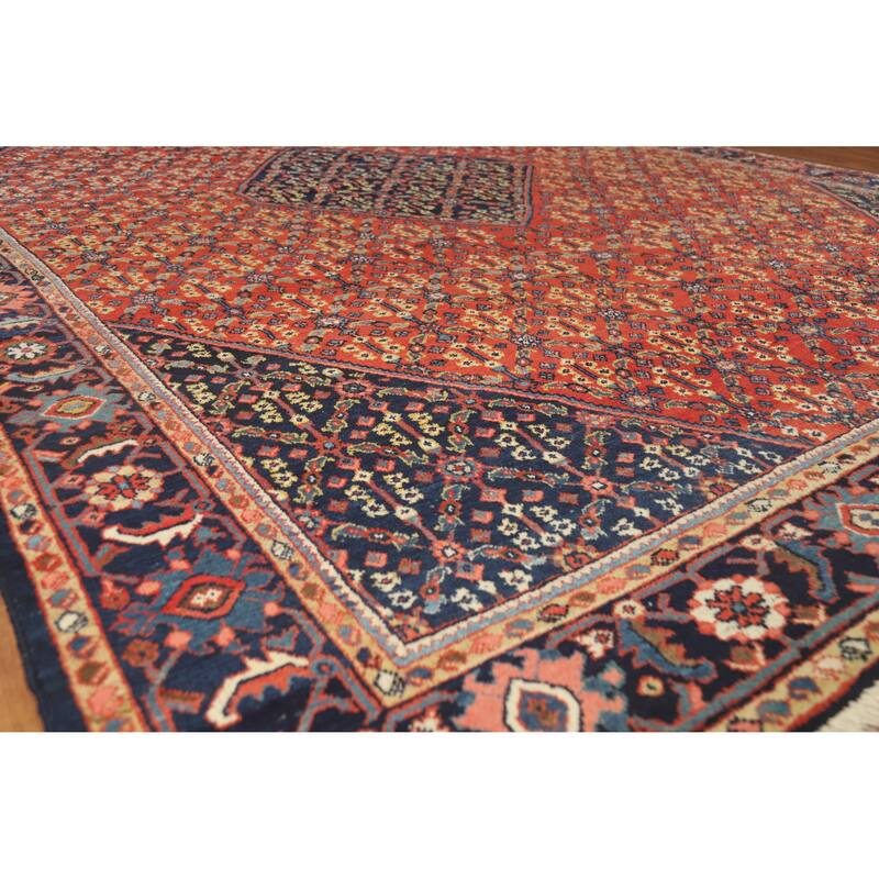Hand Knotted Oriental 100% Wool Carpet Traditional Medallion Oranges & Rust Sultanabad Area Rug - 12' 0'' X 8' 8''