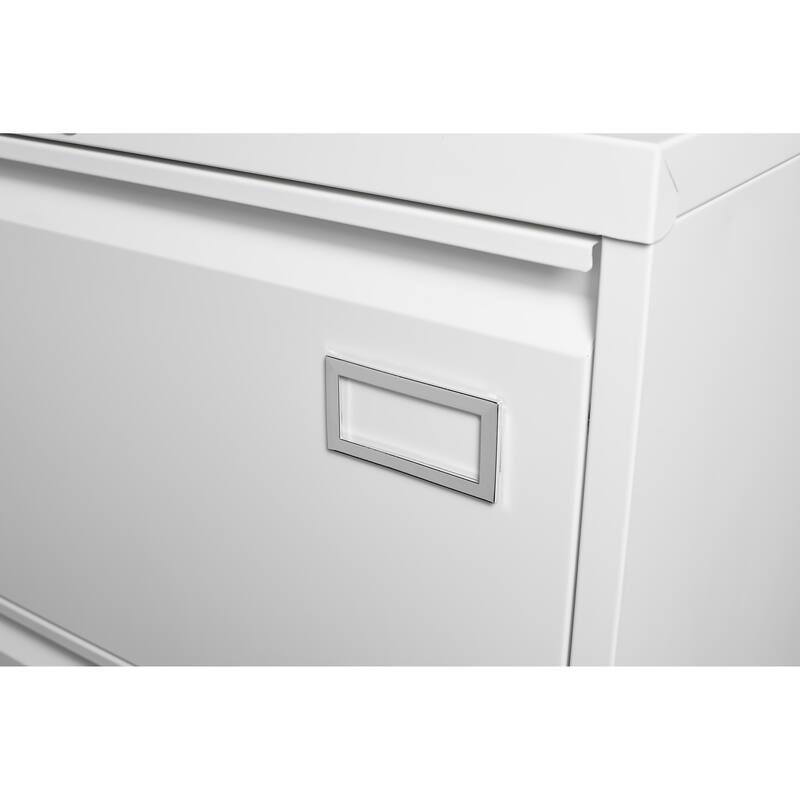 Anmytek White 3 Drawer Lateral Locking Metal Filing Cabinet for Home Office Legal Letter A4 F4 Storage