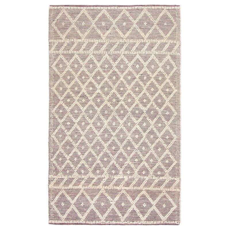 ECARPETGALLERY Braid weave Sienna Cream Wool Rug - 5'0 x 8'2 - Cream - 5'0 x 8'2