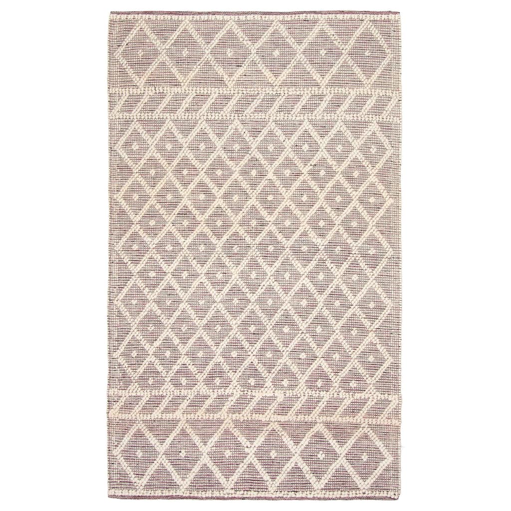 ECARPETGALLERY Braid weave Sienna Cream Wool Rug - 5'0 x 8'2