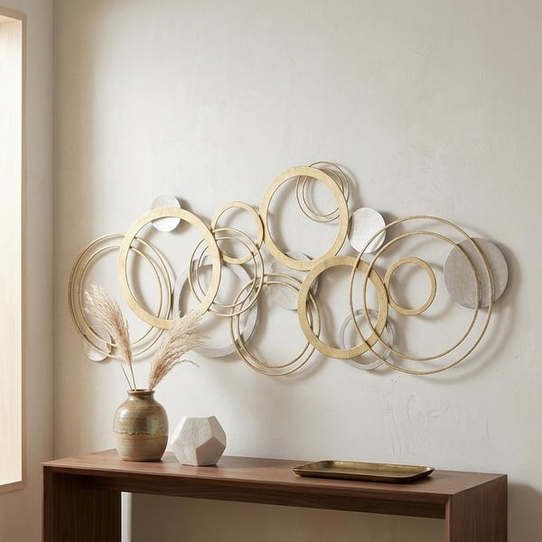 slide 2 of 6, Caliope Multi Ring Gold and Silver Wall Decor Multi-Color