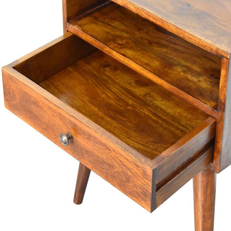 HomeRoots 22" Chestnut Solid Wood One Drawer Nightstand