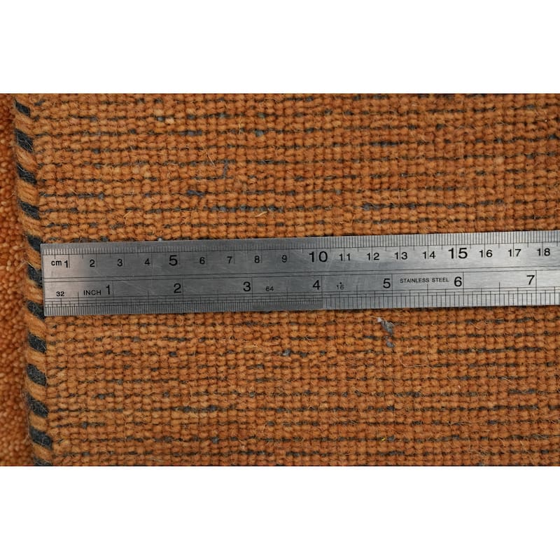Hand Knotted Oriental 100% Wool Carpet Tribal Animal Pictorial Oranges & Rust Gabbeh Area Rug - 7' 11'' X 7' 11''