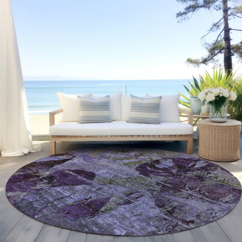 Nax Unique Abstract Weather Resistant Timeless Fusion Runner Outdoor Rug