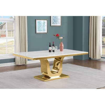 Best Quality Furniture Rectangular White Marble Dining Table