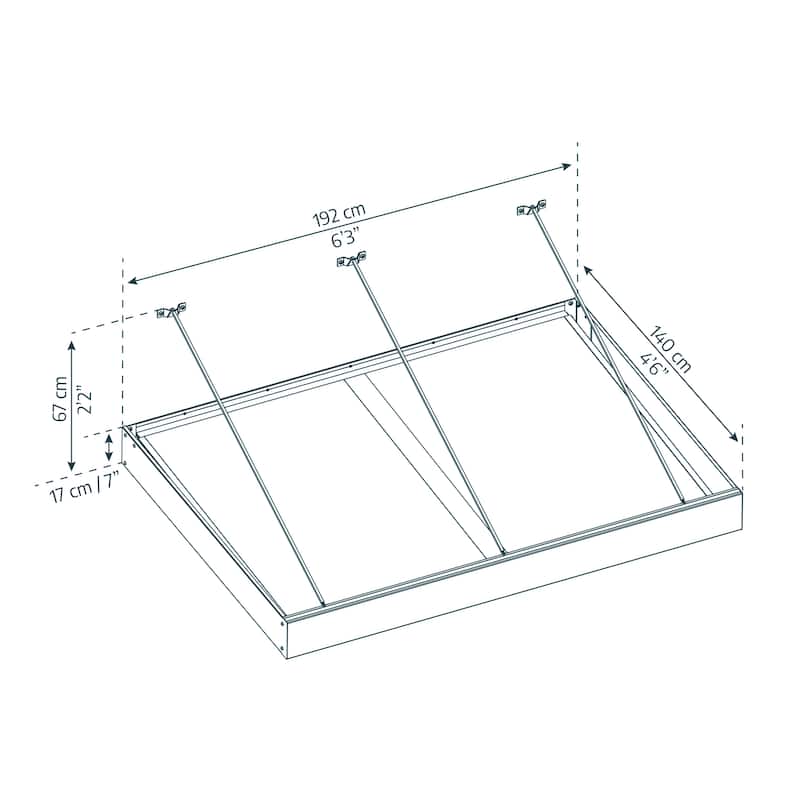 Sophia XL 5 ft. Door Awning Kit - Grey Structure & Clear Panels