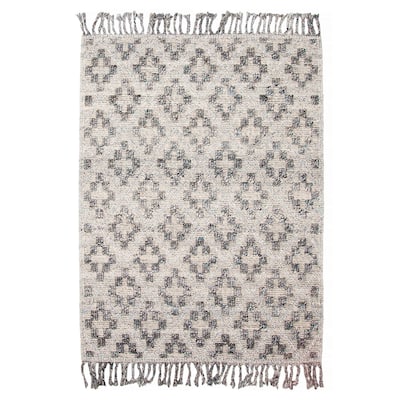 ECARPETGALLERY Braid weave Sienna Dark Grey Wool Rug - 5'3 x 7'4