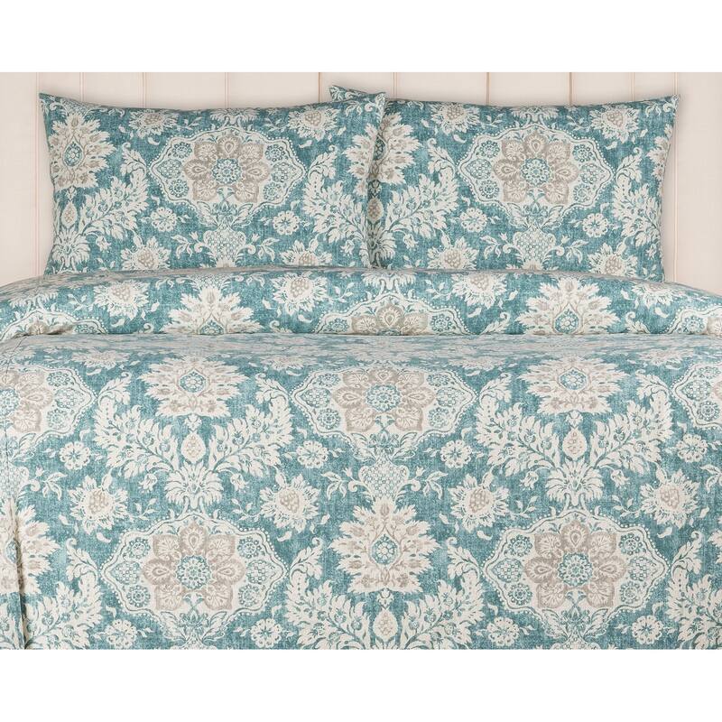 Magnolia Home Fashions Bellaire Verdigris Duvet cover & shams Set