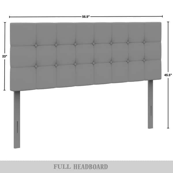 dimension image slide 2 of 3, CraftPorch Classic Button-Tufted Rectangle Upholstered Headboard