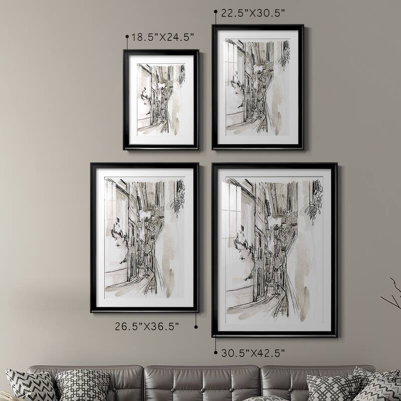 Europe Street Sketches I Premium Framed Print - Ready to Hang
