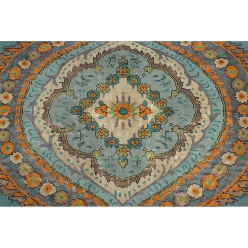 Hand Knotted Oriental 100% Wool Carpet Traditional Floral Navy Blue & Blues Tabriz Area Rug - 12' 3'' X 9' 4''