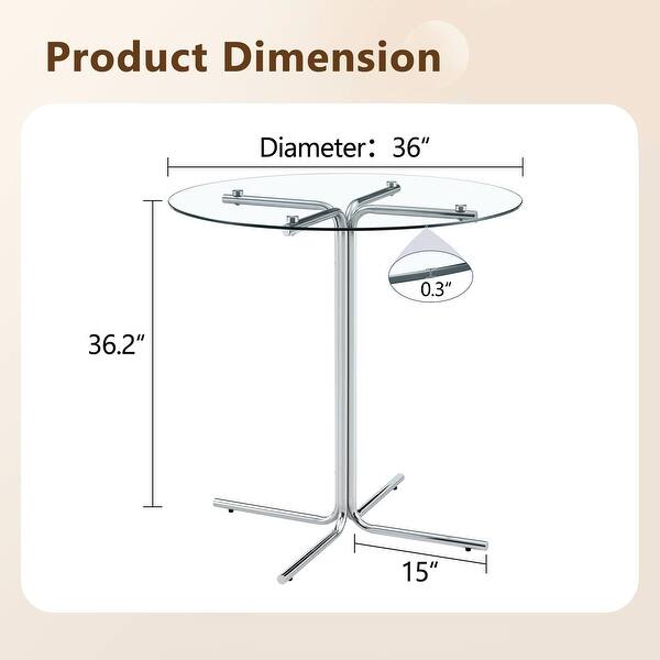 Versatile Glass Bar High Table with Sturdy Four Claw Support - Bed Bath ...