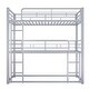 preview thumbnail 13 of 14, Industrial Simple Design Twin Size Triple Bunk Bed,Both Side Built-In Ladder and Full-Length Guardrail,Solid Metal Bed