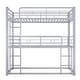 preview thumbnail 5 of 14, Metal Twin Size Triple Bunk Bed with Guard Rails, Silver