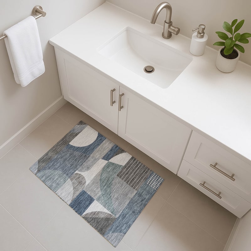 Premium Washable Super Soft Abstract Geo Mayfield Rug - Gray - 1'8" x 2'6"