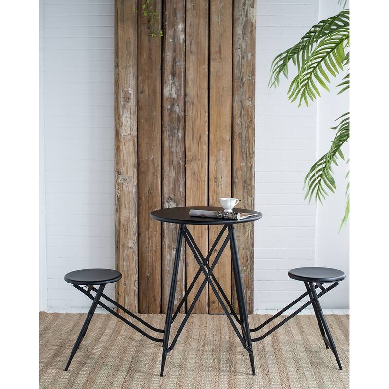 GDFStudio - Mason Multi-Use Foldable Side Table and Seating Set with Sleek Industrial Style