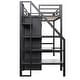 preview thumbnail 7 of 22, Twin Size Metal Loft Bed With Desk Wardrobe Storage Staircase