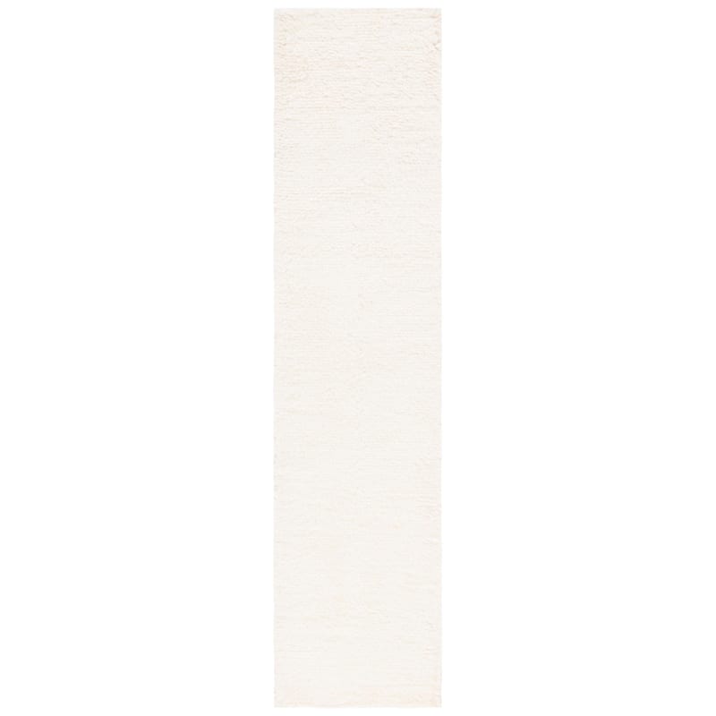 SAFAVIEH Handmade Casablanca Shag Edle Solid Wool Rug - 2'3" x 9' Runner - Ivory