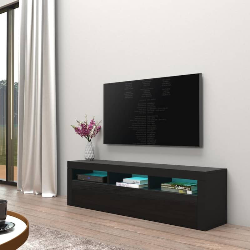 Milano Classic Wall Mounted Floating 63" TV Stand with 16 Color LEDs