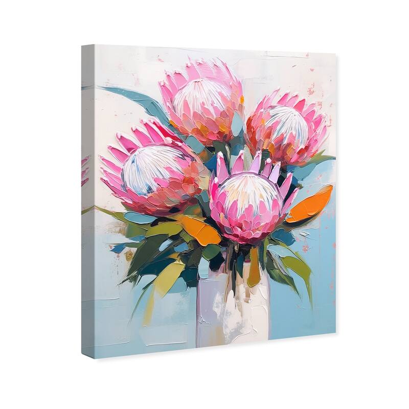 Wynwood Studio Canvas Floral and Botanical Open flowers Pink and Cabin & Lodge Wall Art Canvas Print