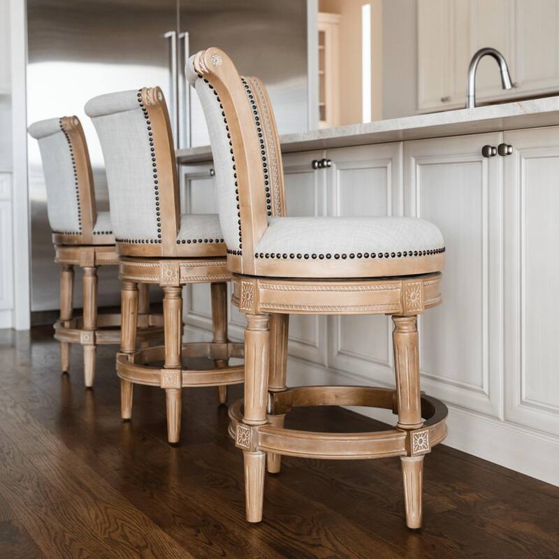 Maven Lane 26" Pullman Swivel Counter Height Kitchen Stool - Weathered Oak